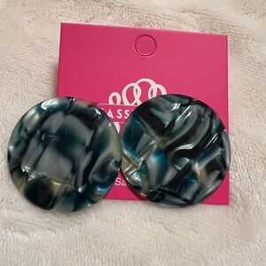 NWT Sassy Jones Zaria Studs White (Green).